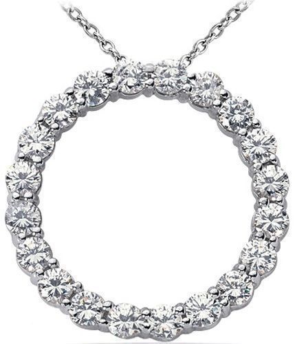 1.31 ct Diamond Circle of Love Life platinum Pendant w/ chain 18 x 0.07 F VS/SI1