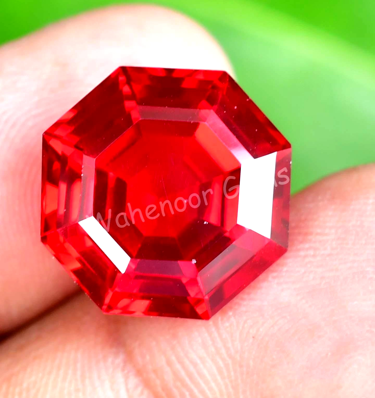 20.00 Ct Natural Blood Red Ruby Hexagon Certified Mozambique Stunning Gemstone