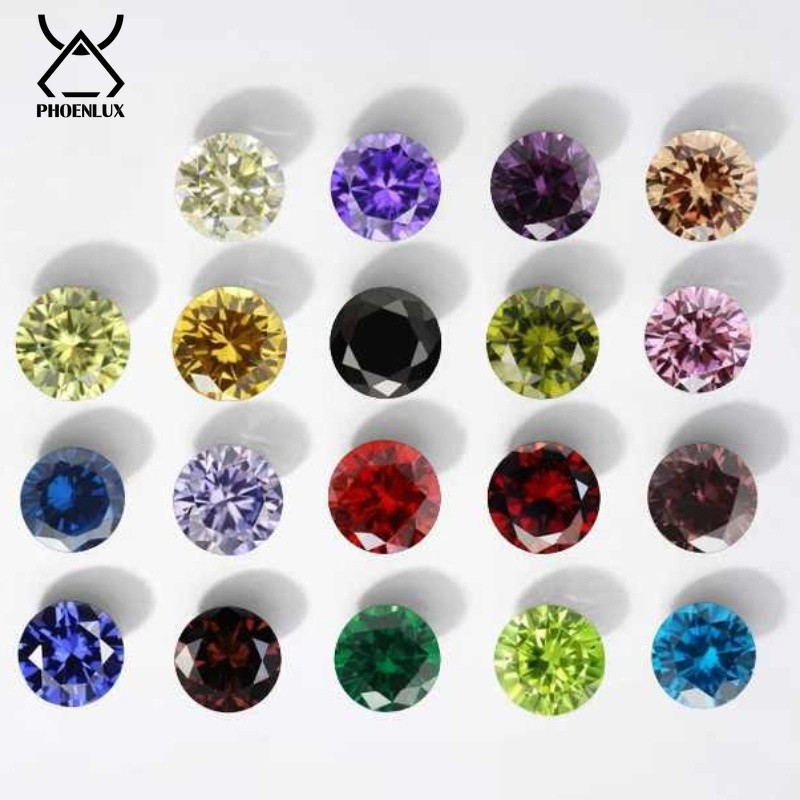 5A 14 Colors Round Red Black Cubic Zirconia Stone Loose CZ Stones For Jewelry