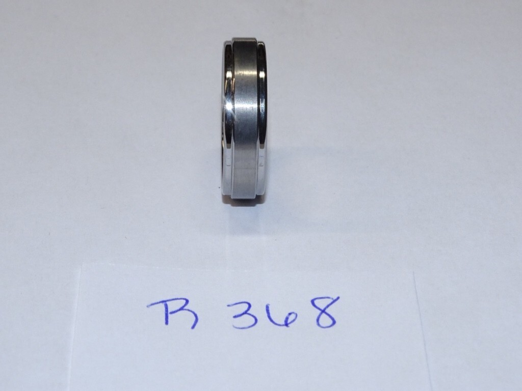 Triton Tungsten Carbide Wedding Ring 6mm Size 10-1/2 Silver w/ Raised Ctr. #R368