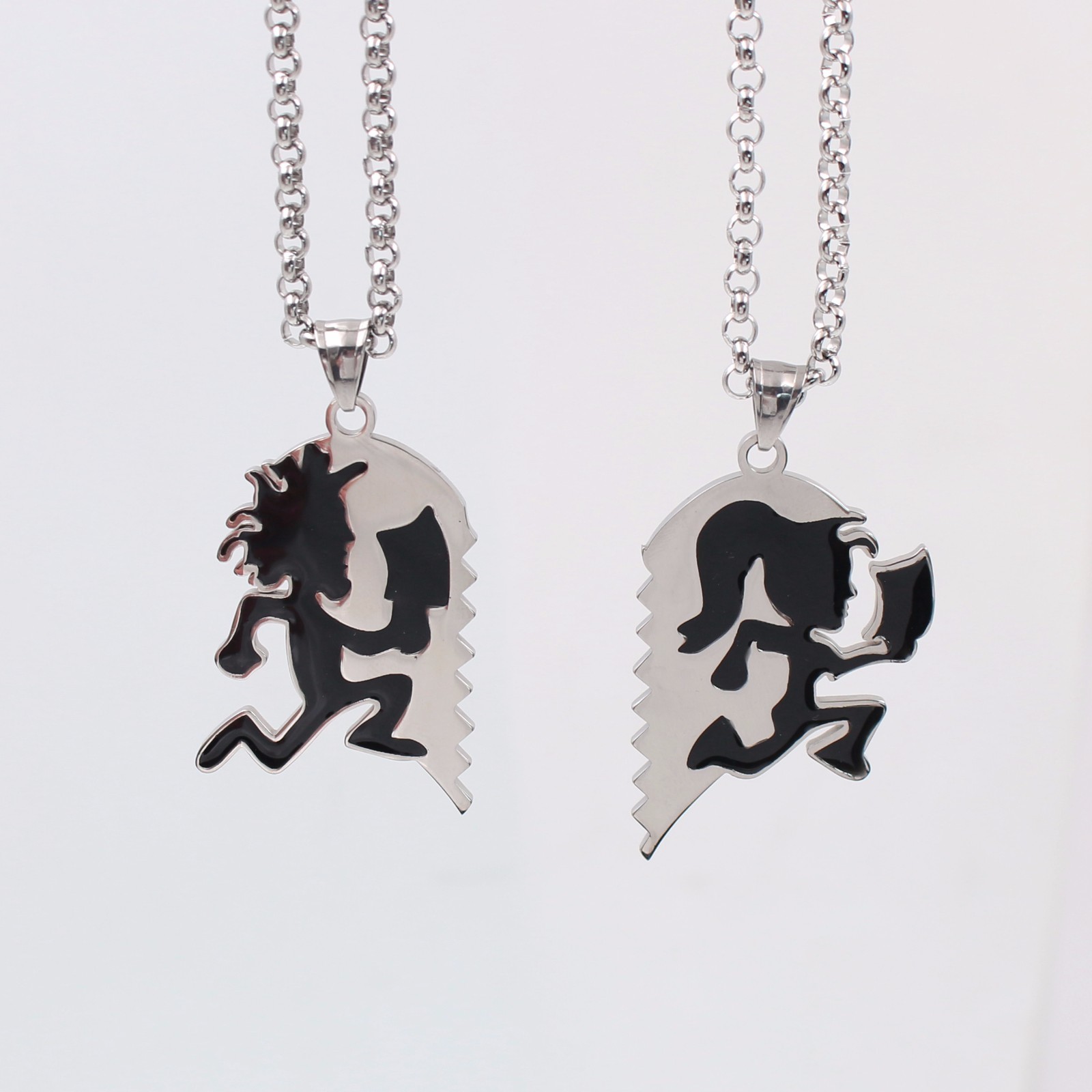 Hatchetman Twiztid ICP Juggalo Juggalette Heart 1set lover Pendants Round chain