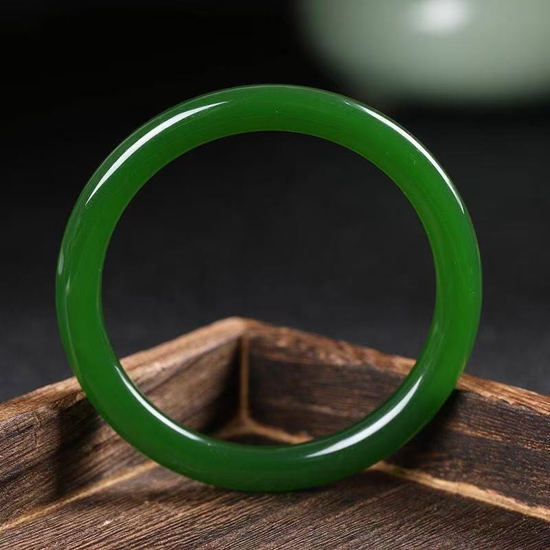 Natural Ice King Green Jade Full Green Natural Quartzite Bracelet 54-64mm