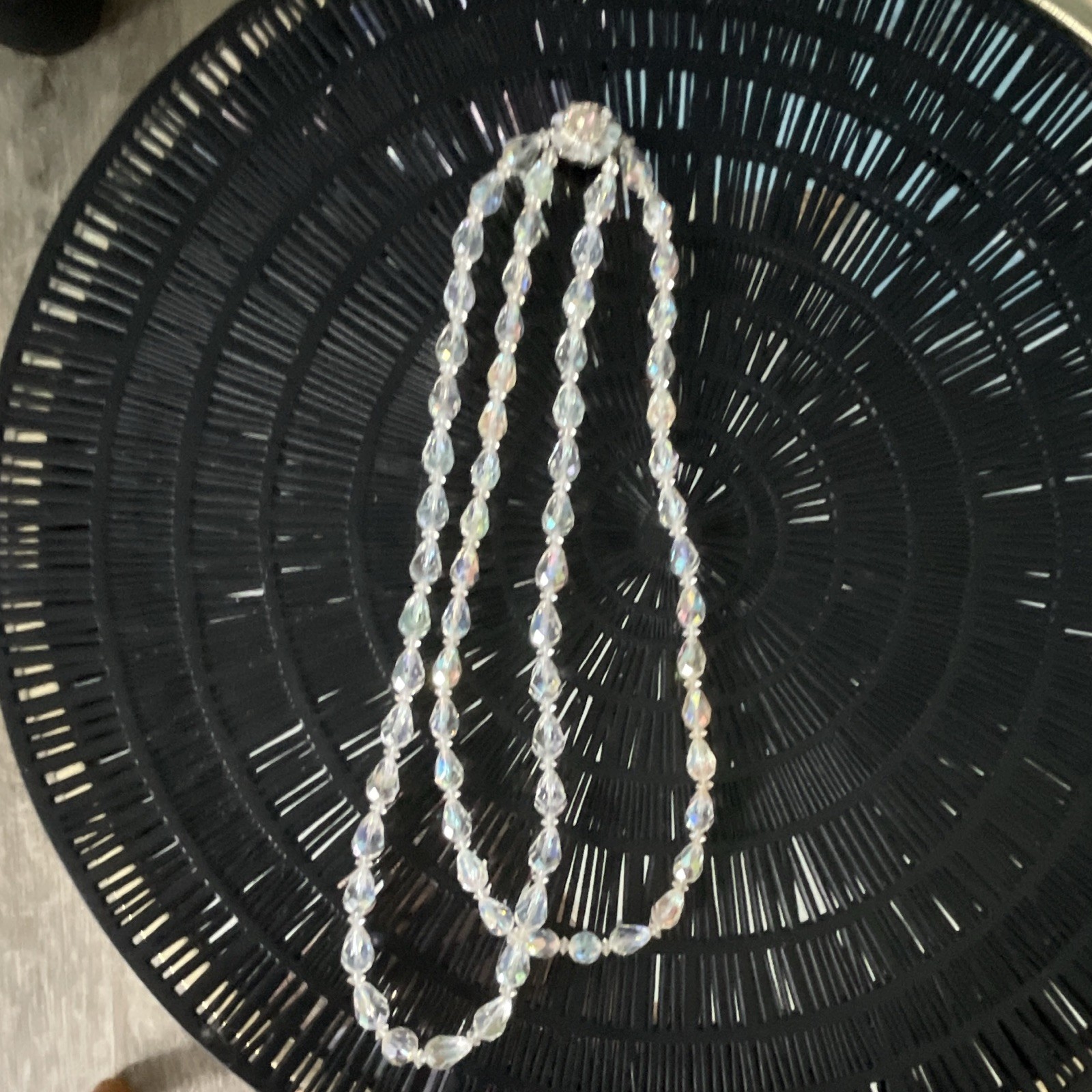 Vintage Two-Strand Crystal Beaded Necklace