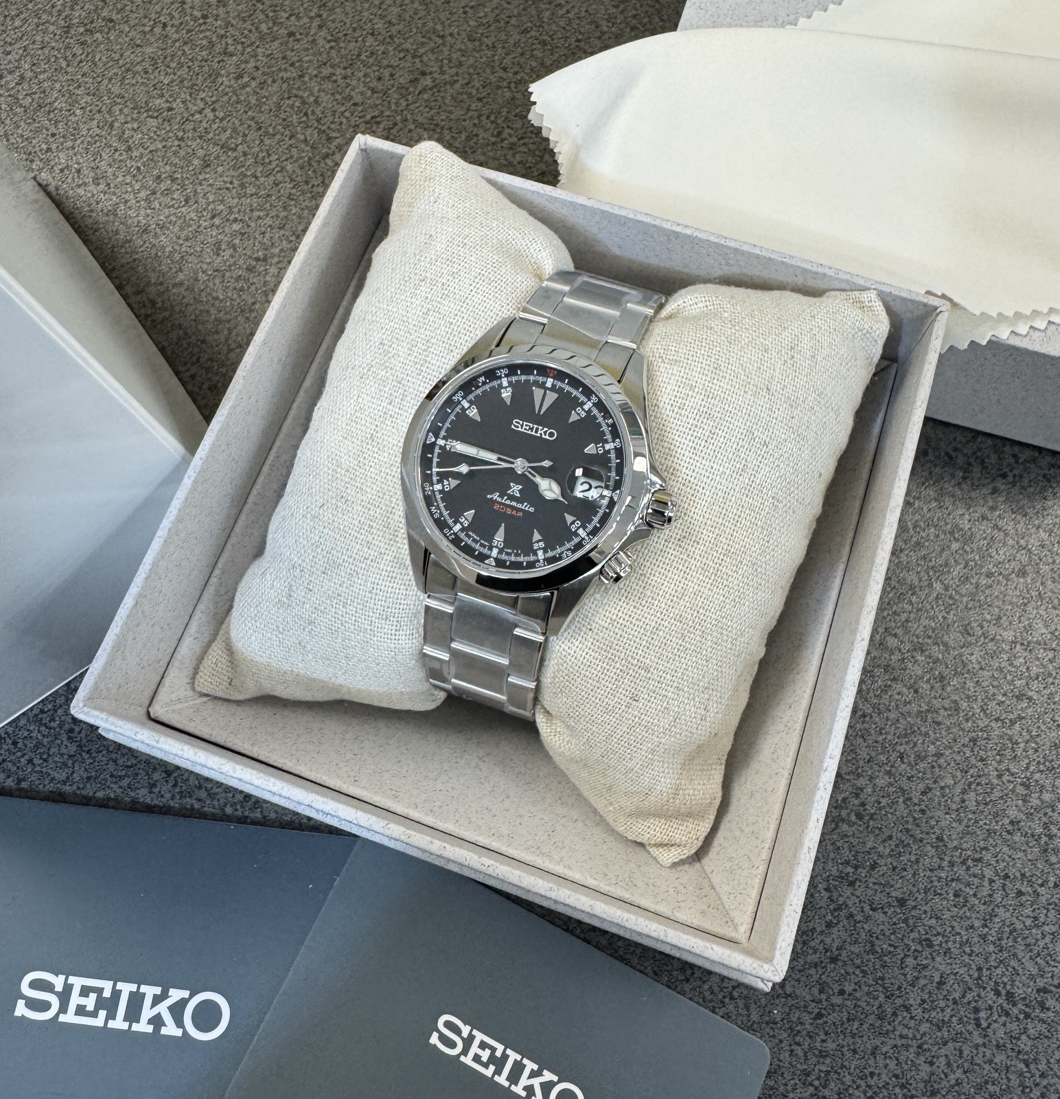 Seiko Prospex Alpinist Black Dial Steel Bracelet Watch SPB117 New With Tag Japan