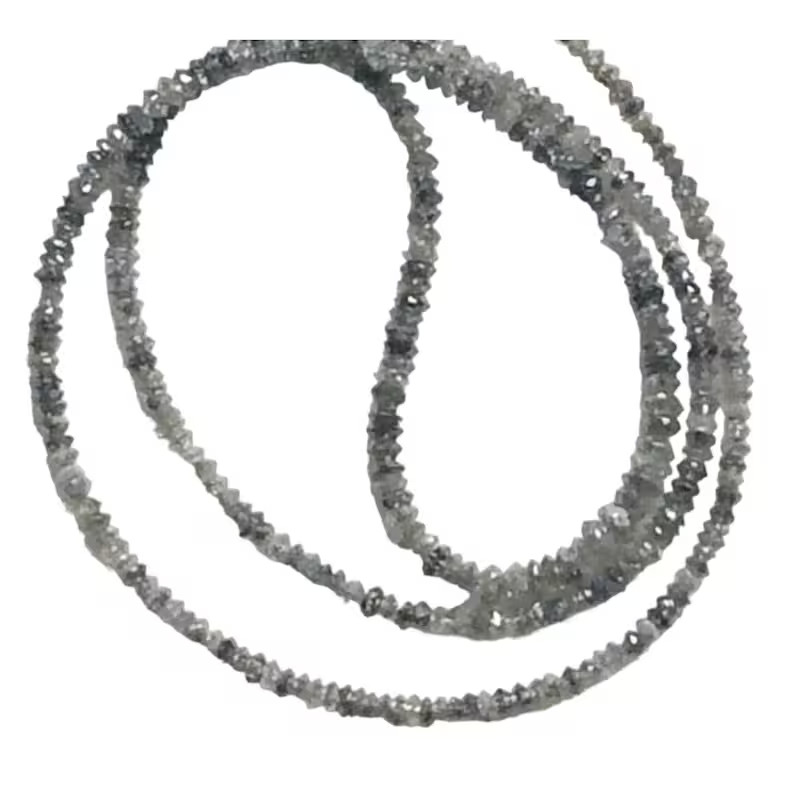 1.5-2.5mm Gray Sparkling Diamonds, Gray Faceted Diamond Saucer / Thali Beads