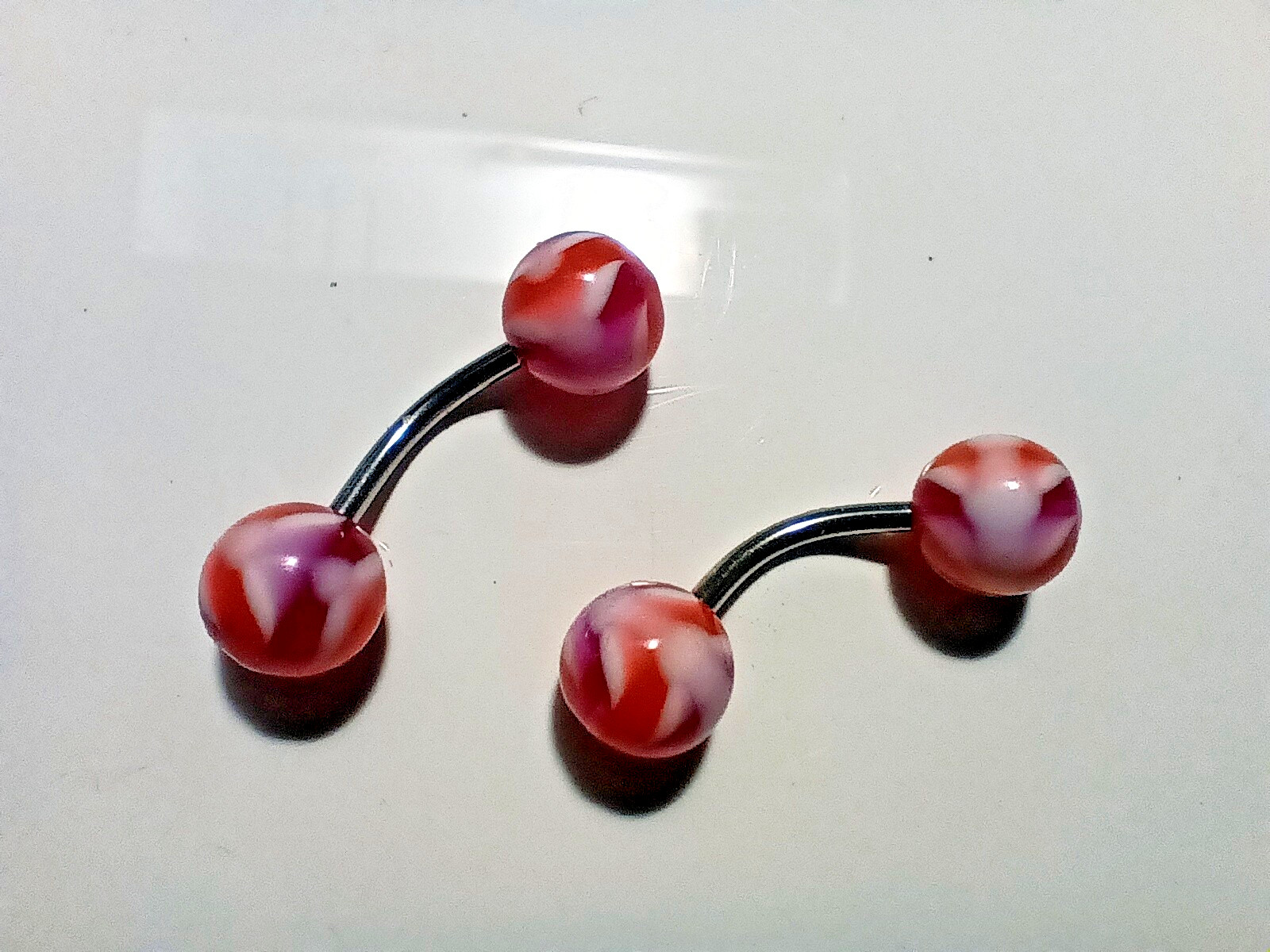 Pair 2 Pcs 14g Nipple Rings Barbell 7/16″ Wearable Area 8mm Large Ball End B-1