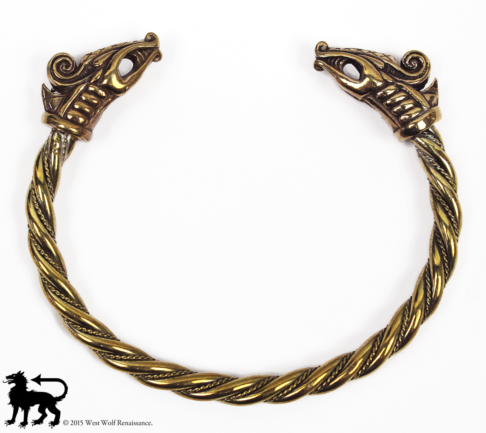 Viking Dragon Bracelet/Torc/Torque — Norse/Medieval/Jewelry/Skyrim/gold/serpent