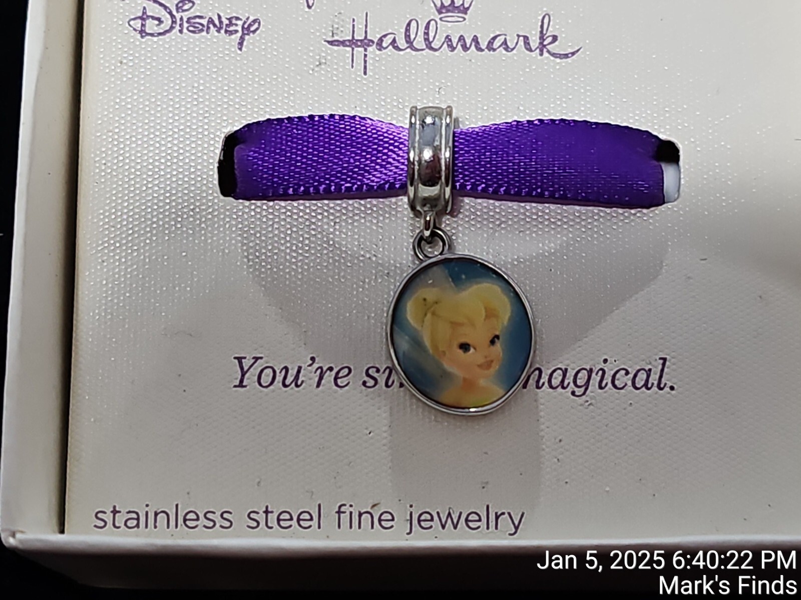 Connections from HALLMARK Stainless Steel Tinker Bell Charm Bead NIB