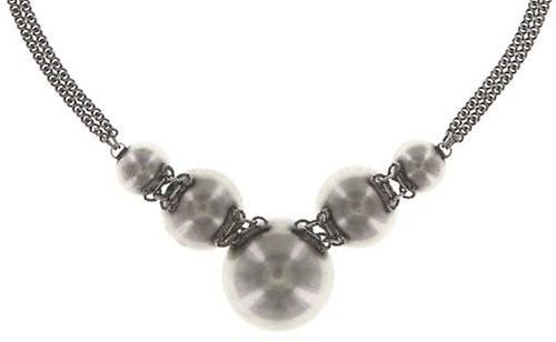 Necklace Orchid Hybrid Brown / Orange crystal volcano Silver Orange, Brown
