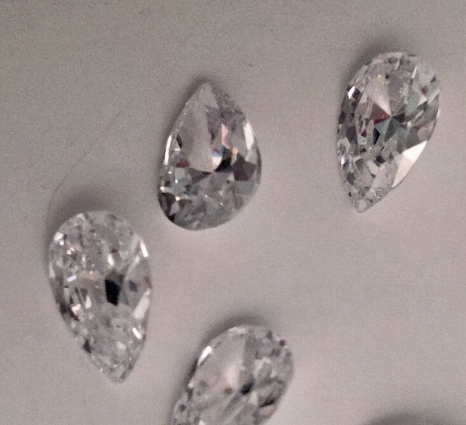 Loose CVD Diamond 2.50 x 3 mm Lab-Grown Pear Cut IF Clarity 4 Pcs Lot Certified