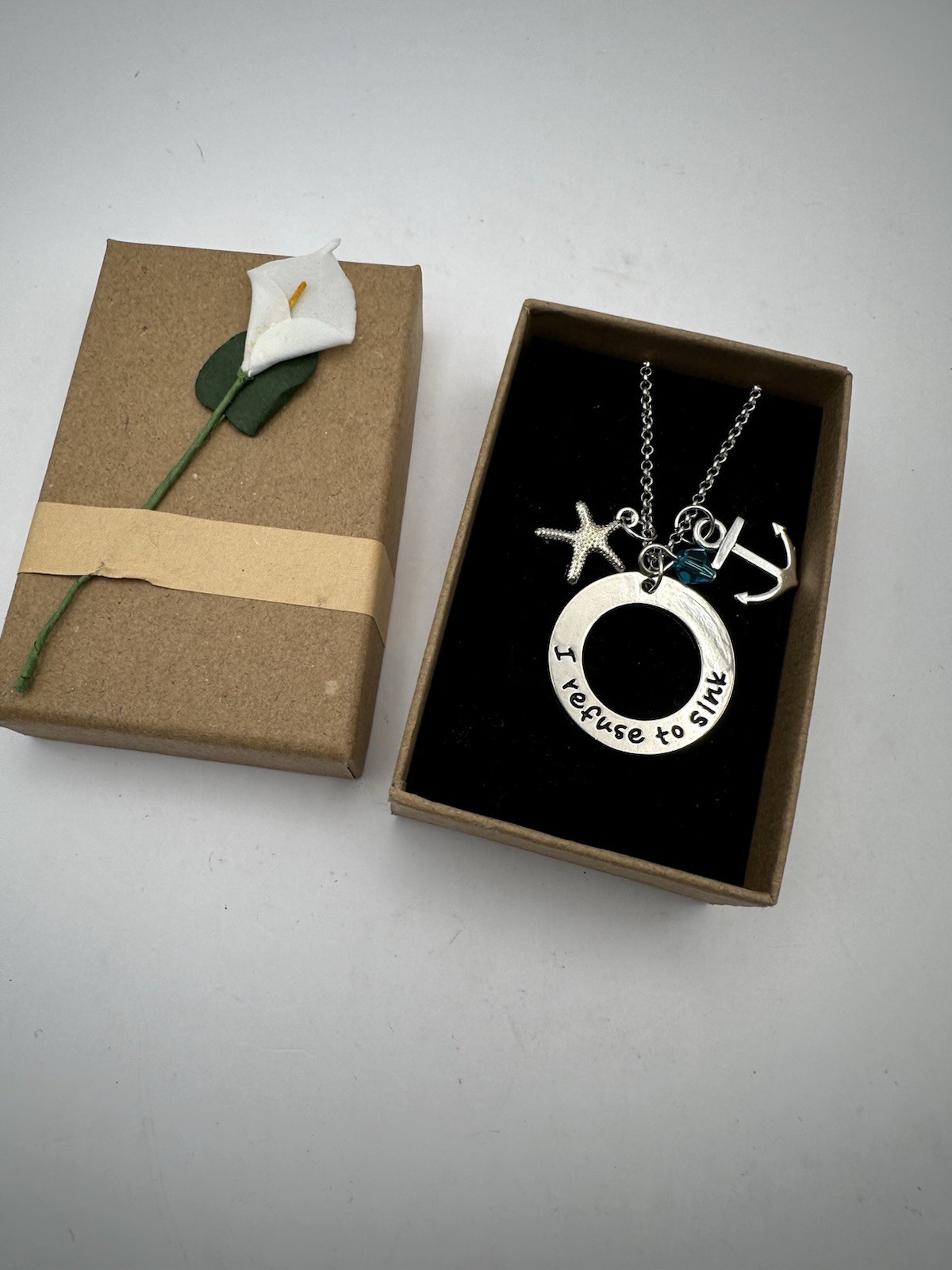 I Refuse To Sink Necklace With Pendants In Gift Box