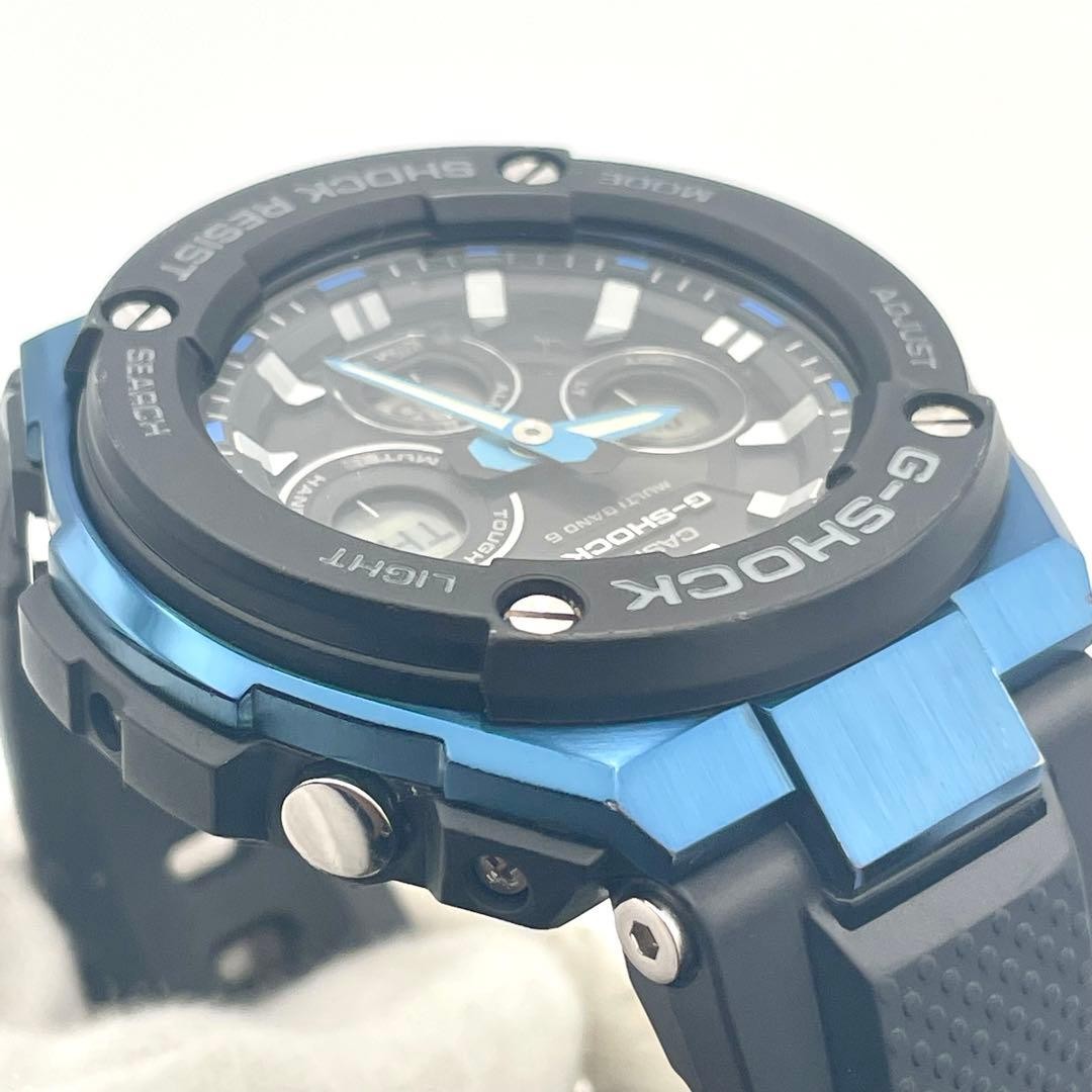 CASIO G-SHOCK GST-W300G-1A2JF Blue Black Analog Digital Watch Used Japan