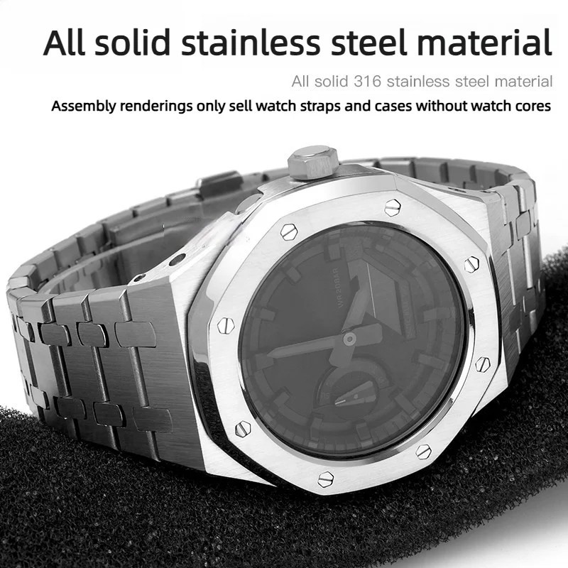 Metal Bezel Case Mod Kit for GA2100 GM2100 GMA-S2100 316L FKM Rubber