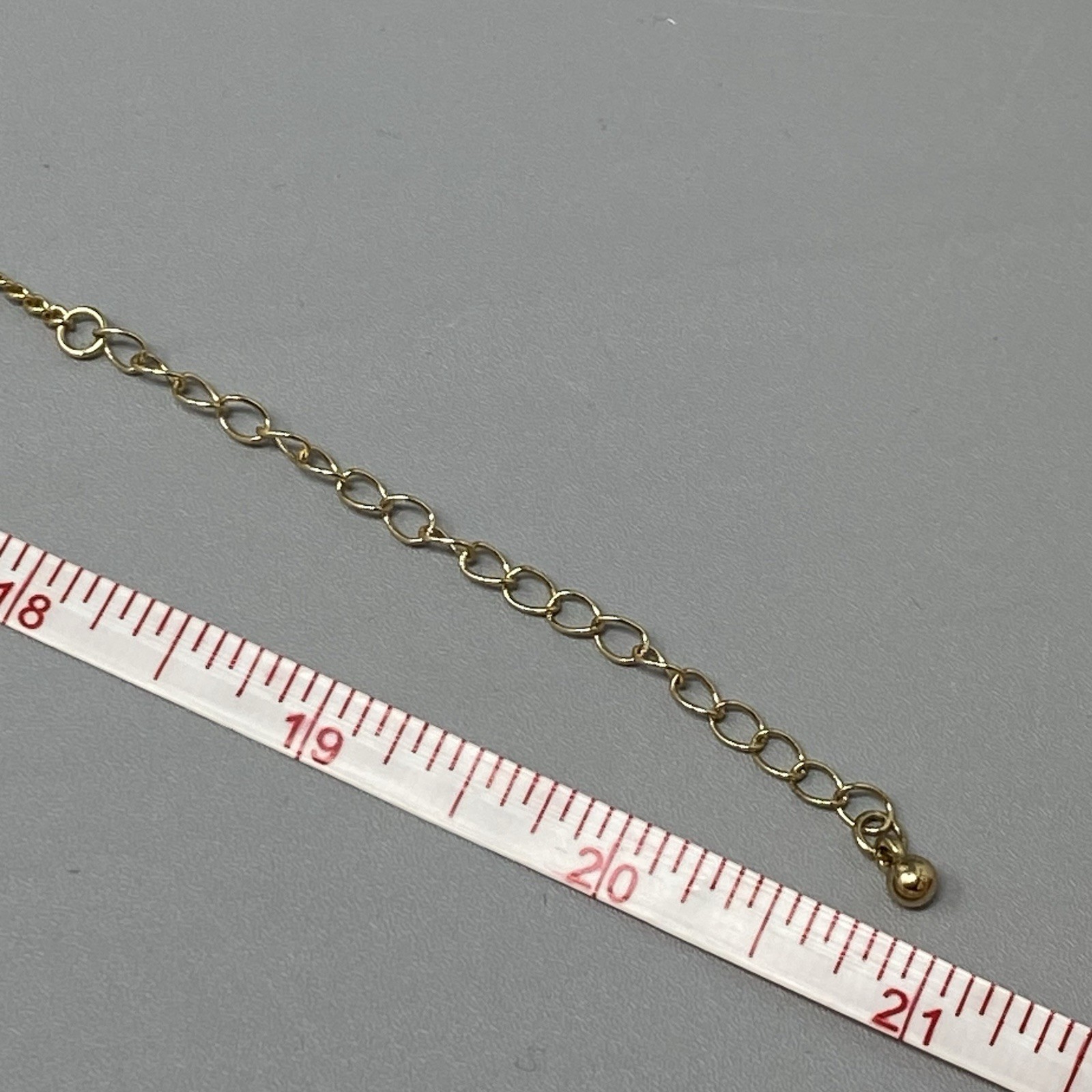Gold Tone Chain Necklace Flower Links Collar Rhinestone Center Summer 20″
