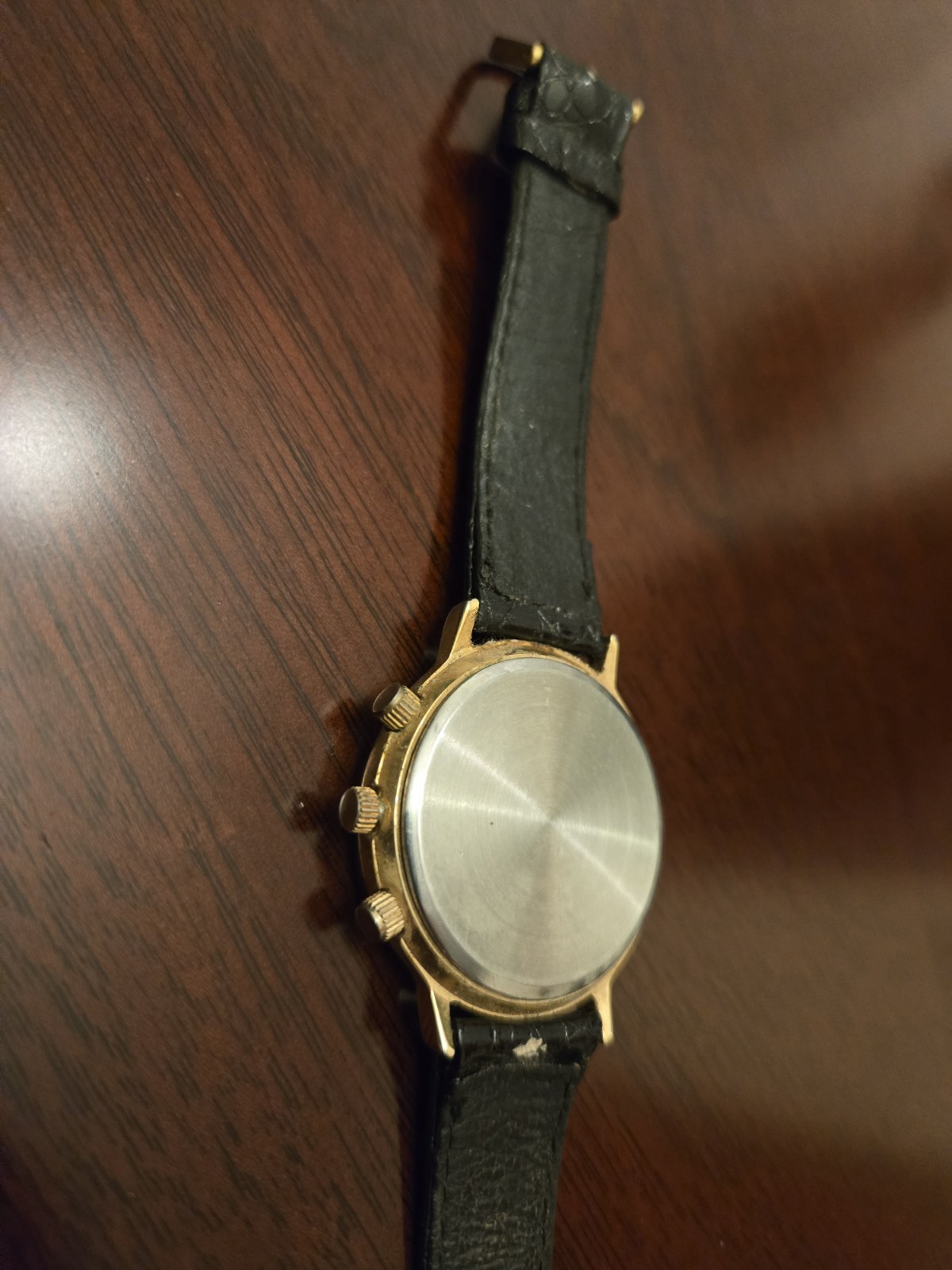 Carlton Quartz Moon & Sun Phase Date Gold Watch White Dial Black Leather Strap