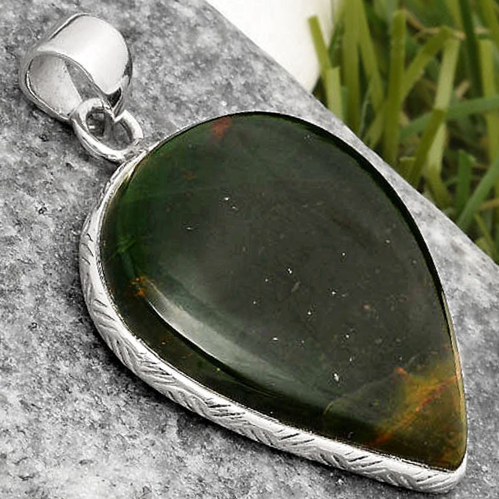 Natural Chrome Chalcedony 925 Sterling Silver Pendant Jewelry P-1053
