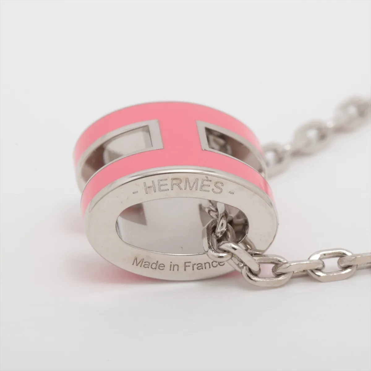 Hermès Mini Pop Ash H Necklace metal pink x silver