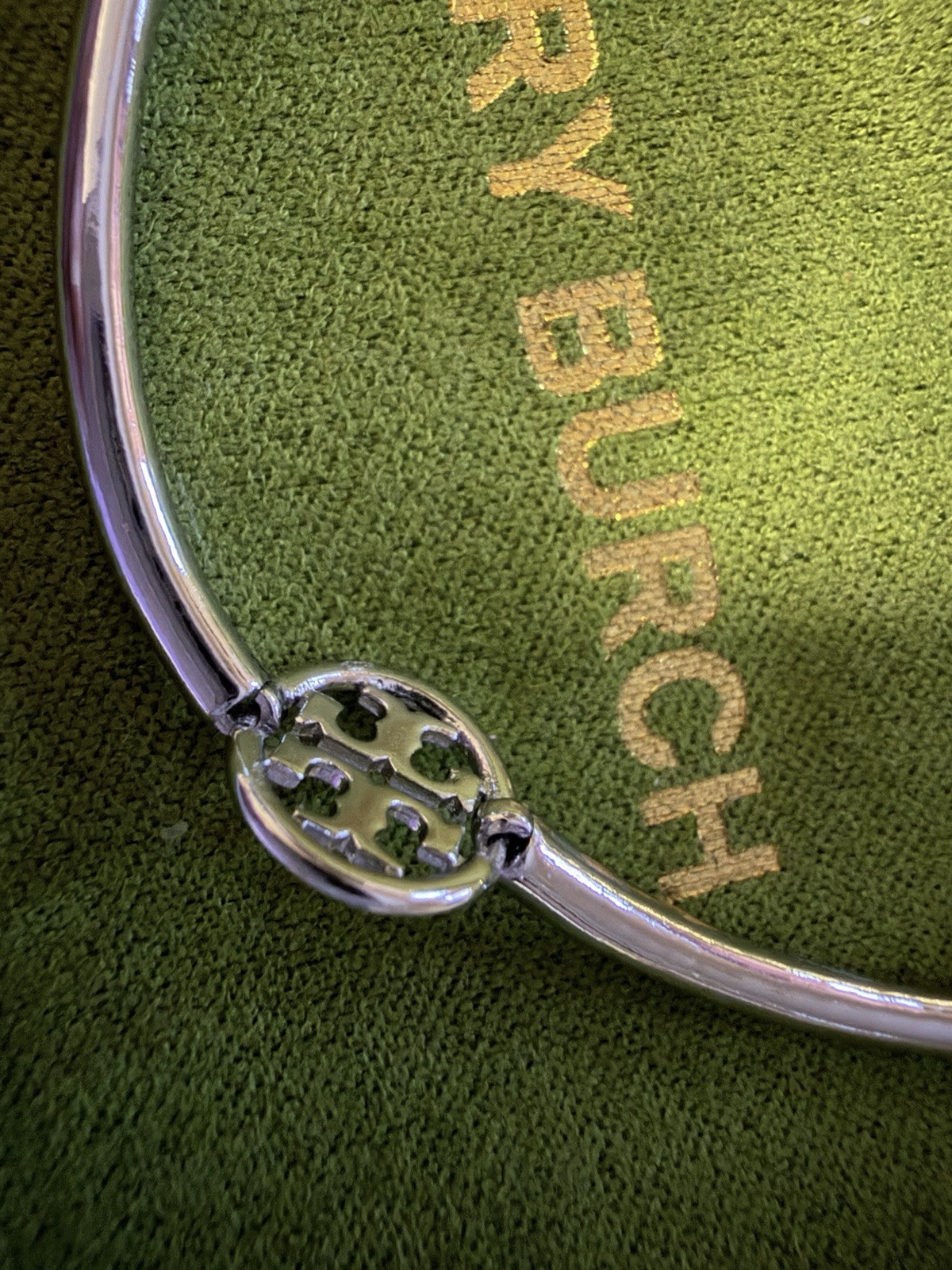 Tory Burch Silver Bracelet Logo Medallion