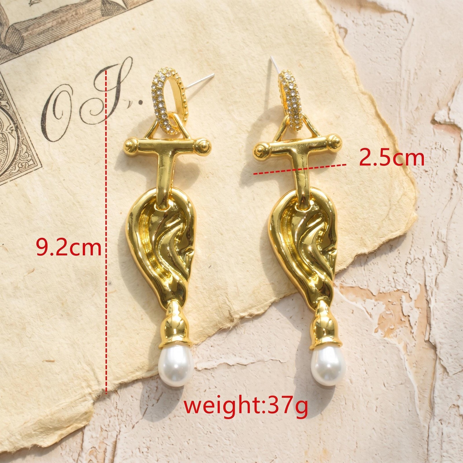 Surreal Ear Charm Earrings, Schiaparelli Pearl Drop Dangle,Avant Garde Anatomy