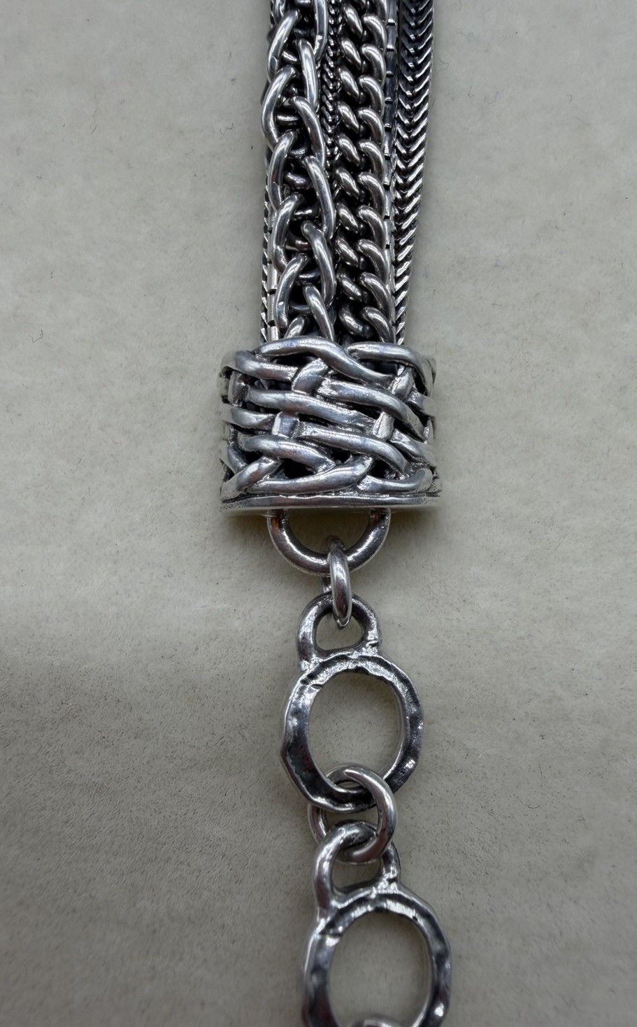 Silpada B1702 Talk of the Town Multi Strand Sterling Silver Bracelet Retired 8”