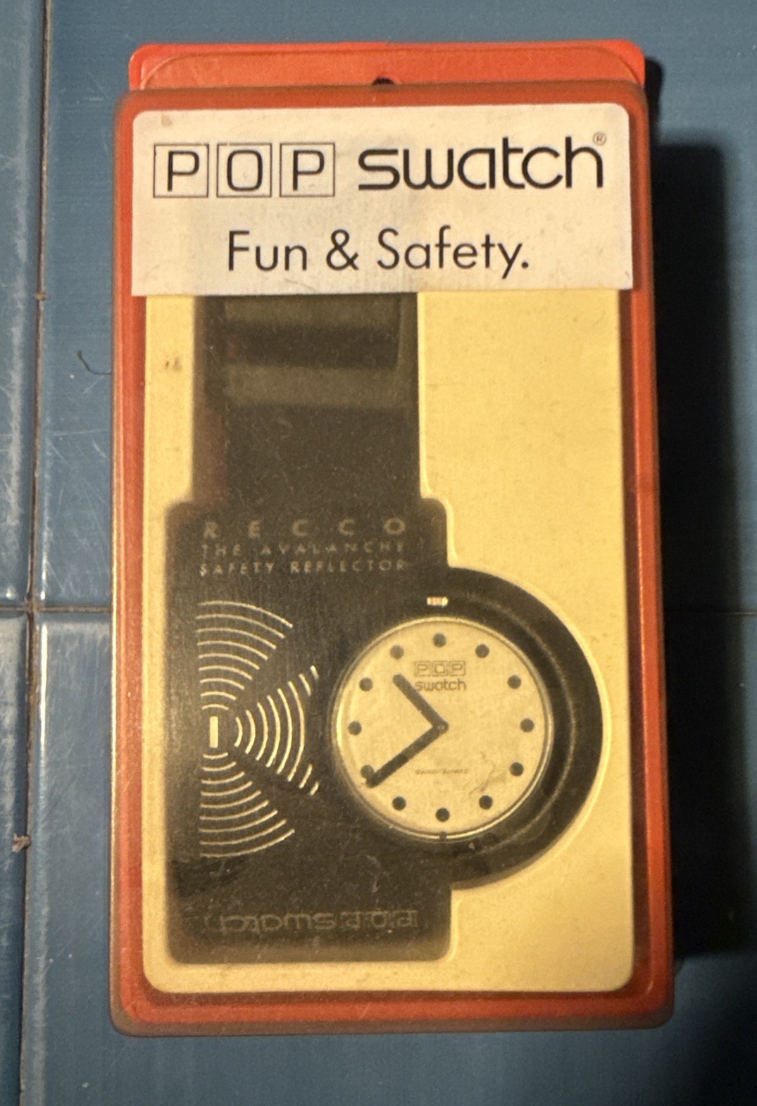 1987 Swatch POP RECCO SIGNAL BLACK BB001 New Original Box