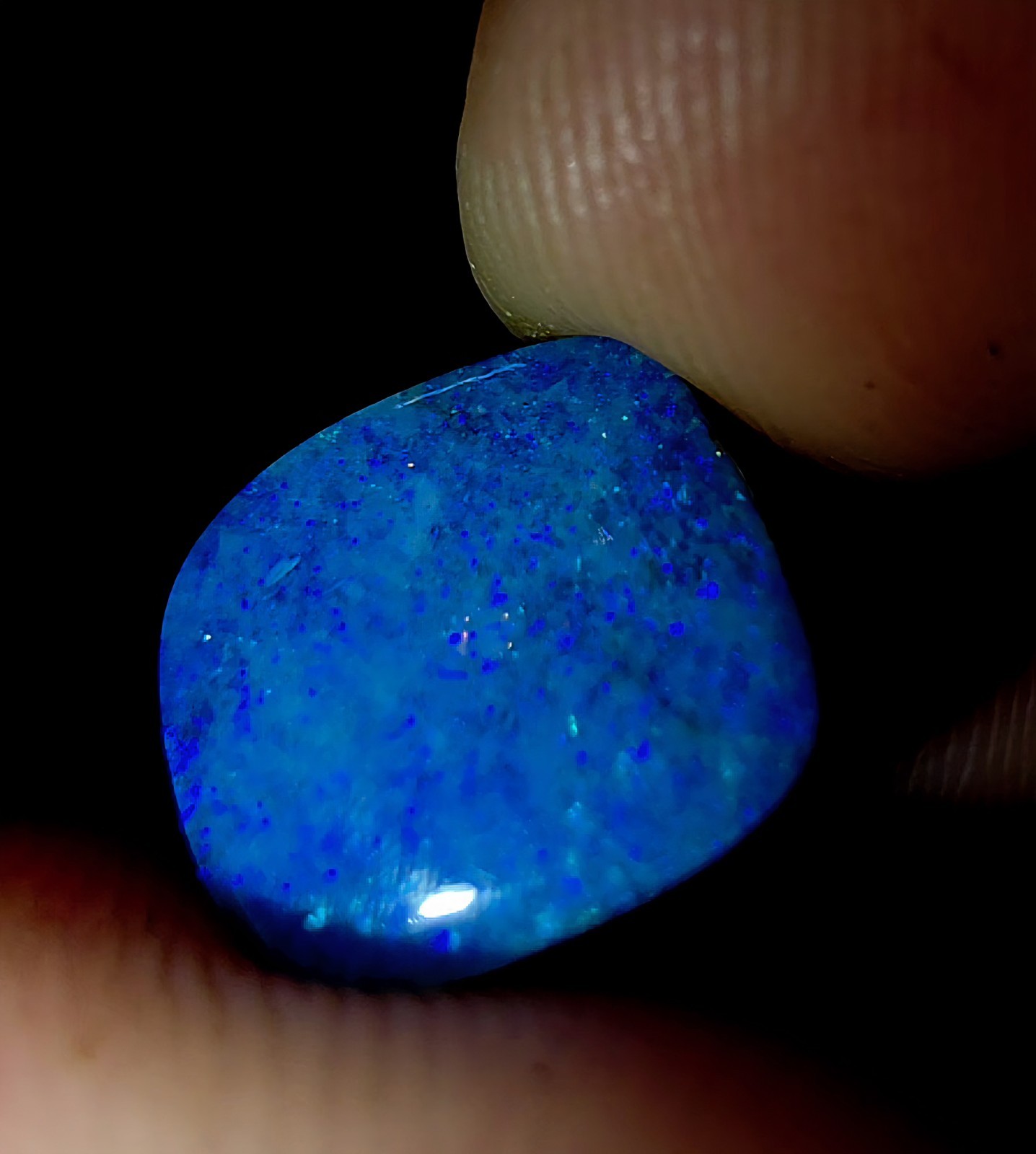 Australian Black Opal Doublet 7.61ct Lighting Ridge Excellent Blue color TOP cut