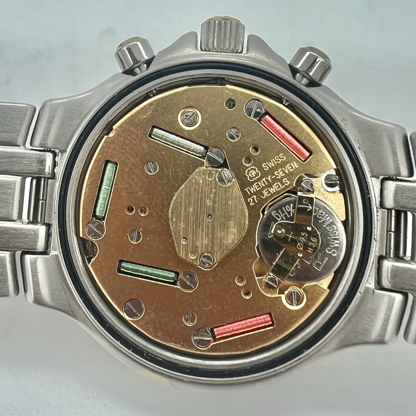 Steel 18K Gold 40mm Krieger Velocita C705 Quartz Double Chronograph Chronometer