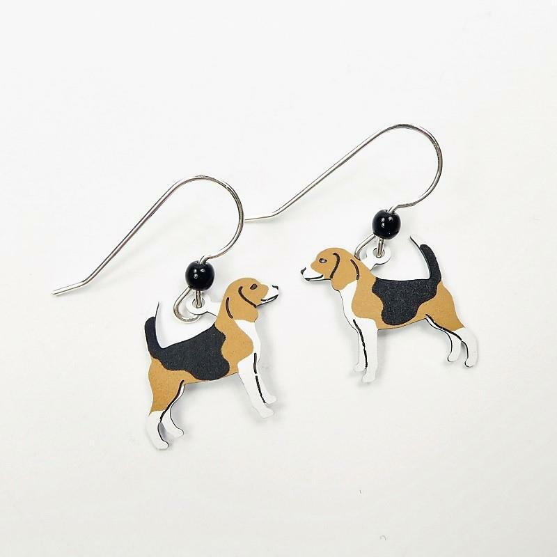 Sienna Sky Earrings Sterling Silver Hook Barney the Beagle Dog Handmade in USA