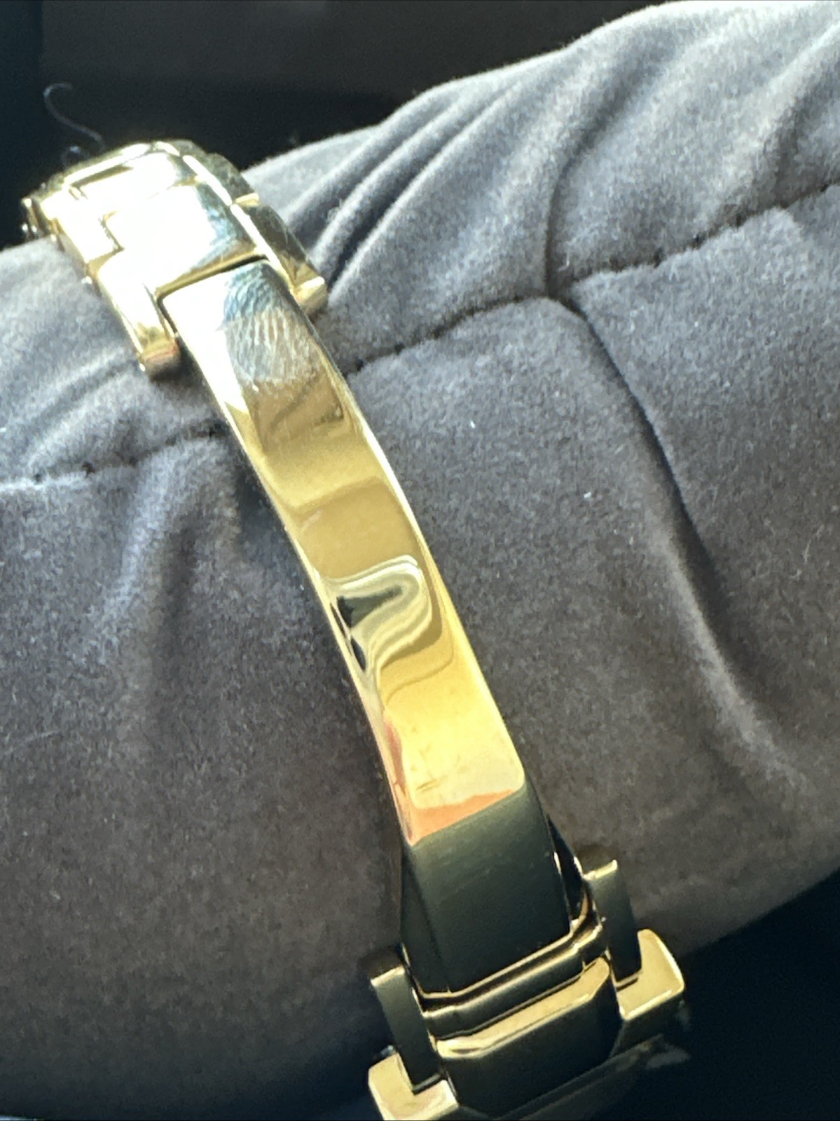 Bulova Bangle Ladies Diamond Gold Plated Stainless Quartz Watch 97P141