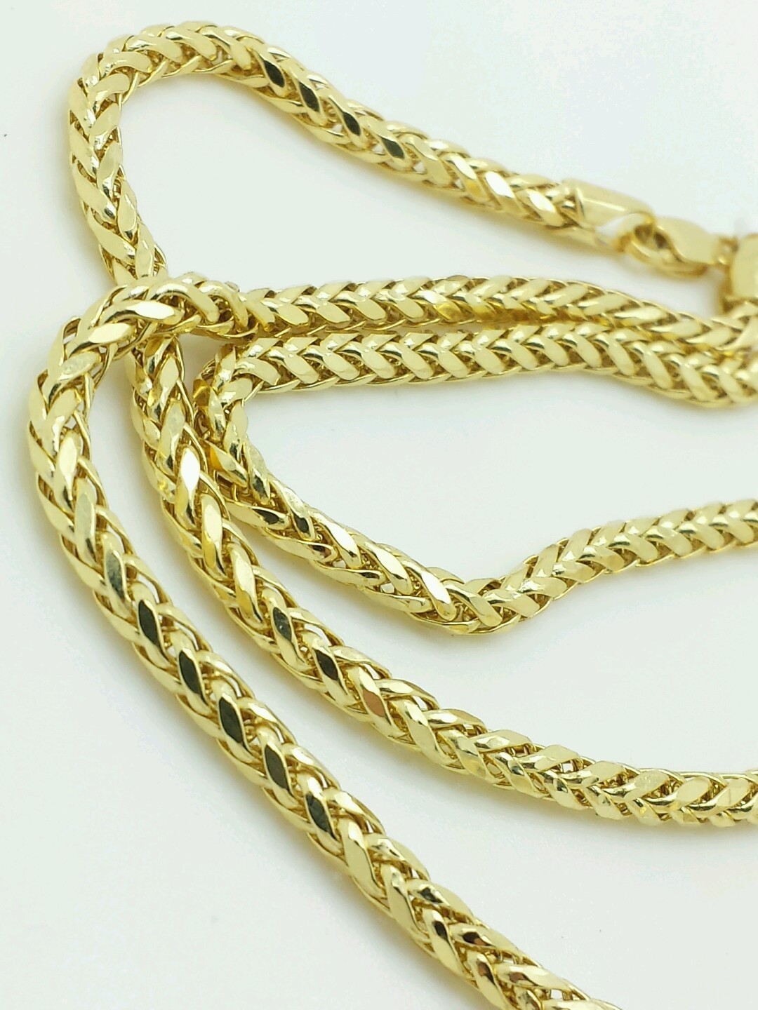 14k Yellow Gold Round Hollow Diamond Cut Franco Chain Necklace 18″ 20″ 24″ 2.7mm