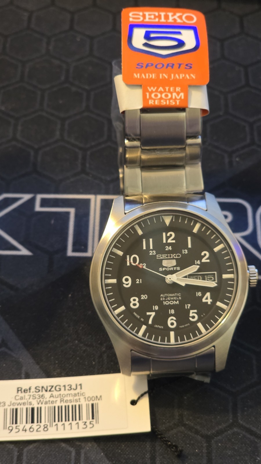 Seiko 5 Sports Men’s Black Watch – SNZG13J1 – New in Box