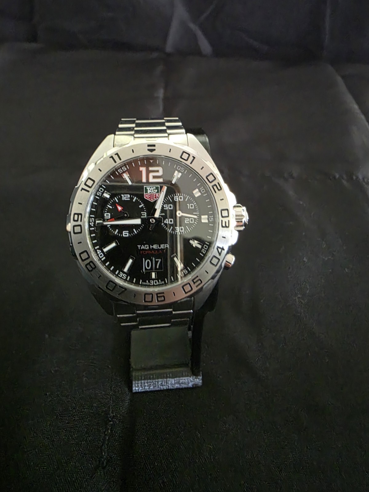 TAG Heuer Formula 1 Quartz Chronograph Date Black Dial 200m 43mm Steel Box