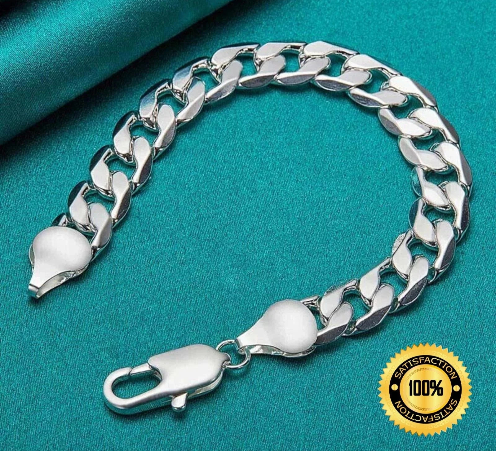 20cm Sterling Silver Bracelet Men 925 Side Chain Fashion Party Jewelry 8 inch