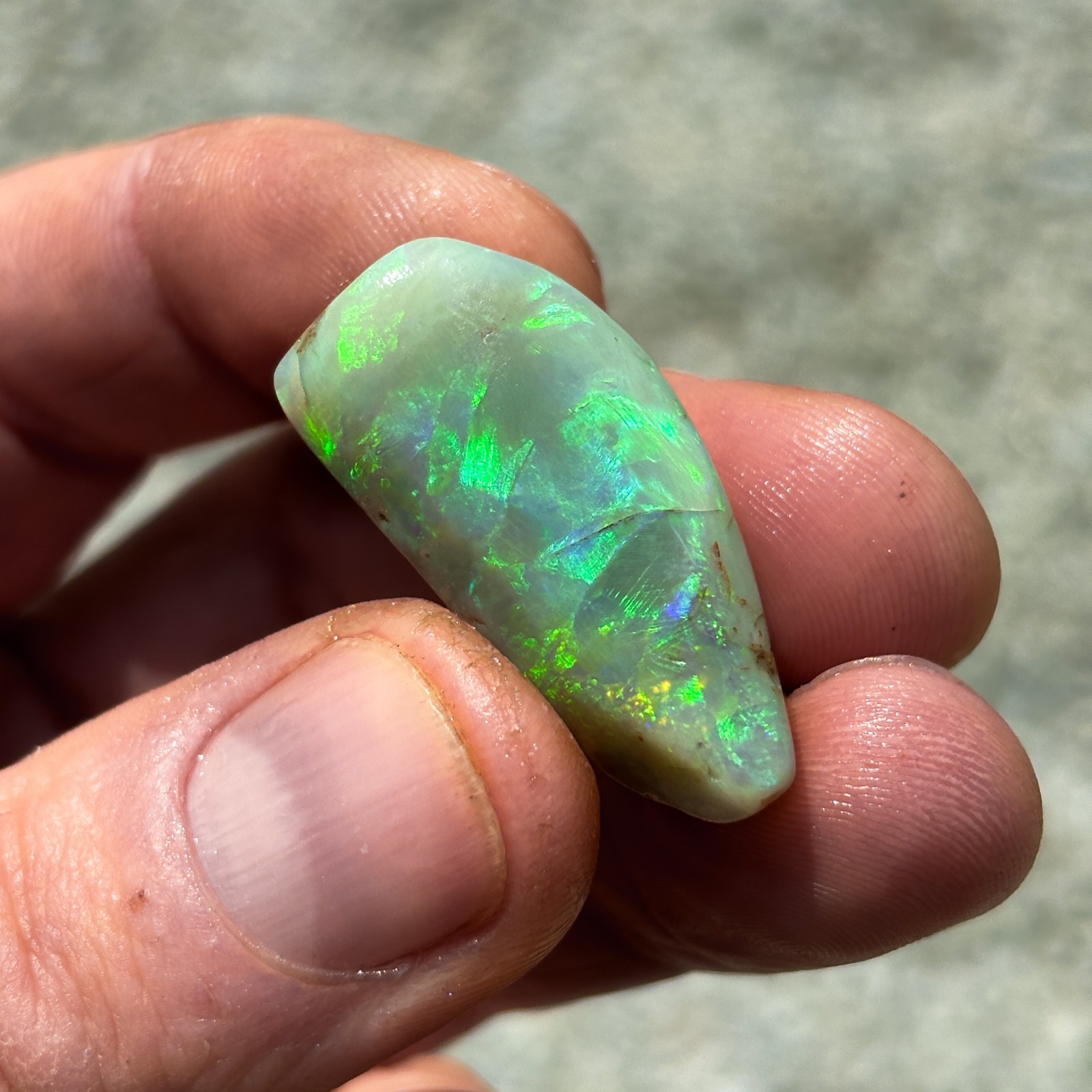 39 carat Lightning Ridge Australian Rough Opal Green Blue – EO-255 Opal UK