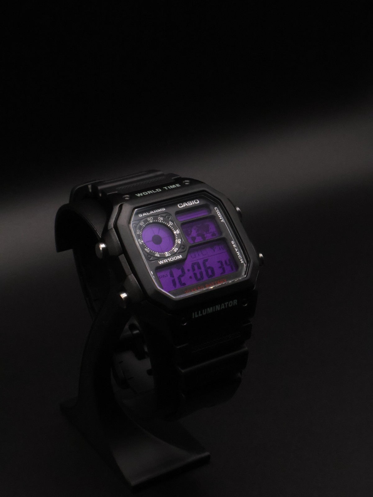 “Dark Matter” | Custom Casio World Time | Royale | AE-1200WH | 🟣 | NEW HB MOD