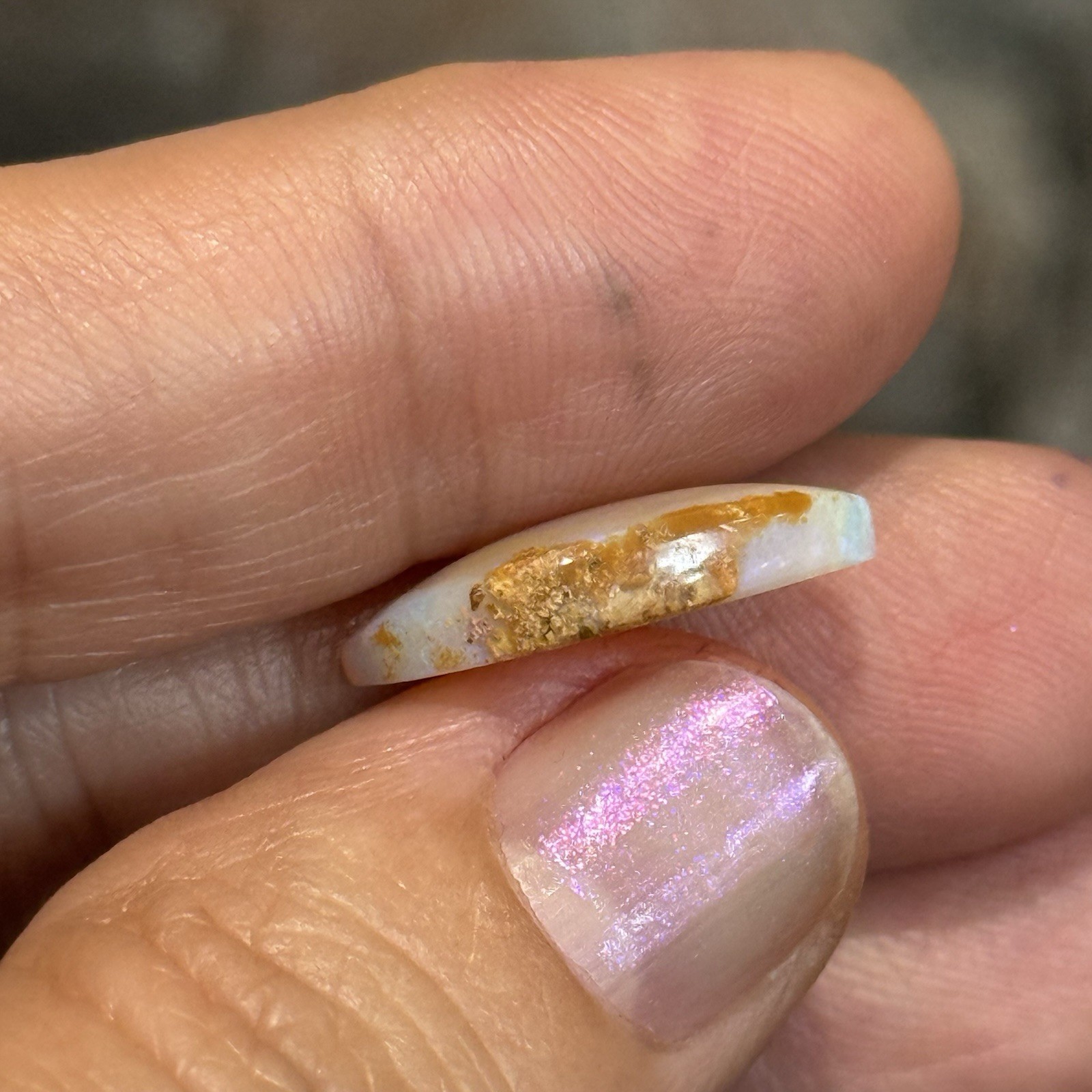4.15ct 19×8.4x4mm Unique Australian Crystal Pipe Boulder Opal Cabochon Gem