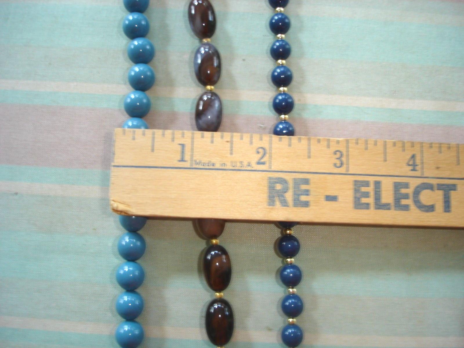 Vintage LOT 9 BEAD Necklaces- Multicolor, Blue, Brown, Black & White-Some Chunky