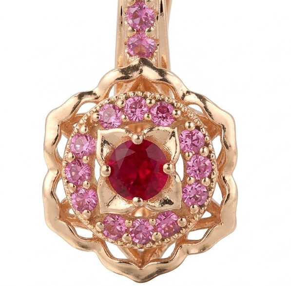 2ct Round cut simulated Red Ruby/Sapphire Huggie Earrings 14k Rose Gold Plated