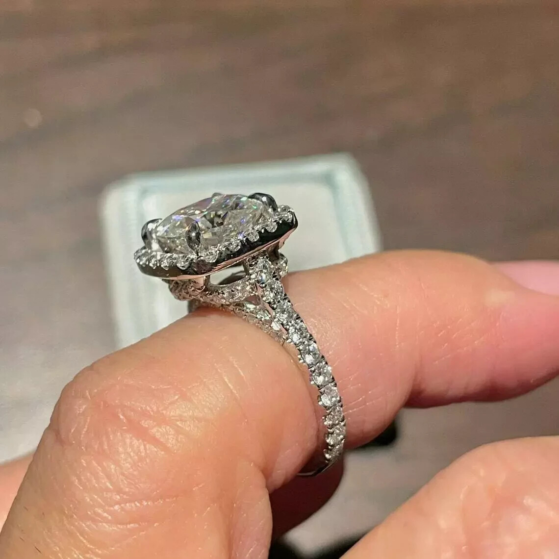 2Ct Cushion Cut Lab Created Diamond Valentine’s Day Gift Ring 14K White Gold FN