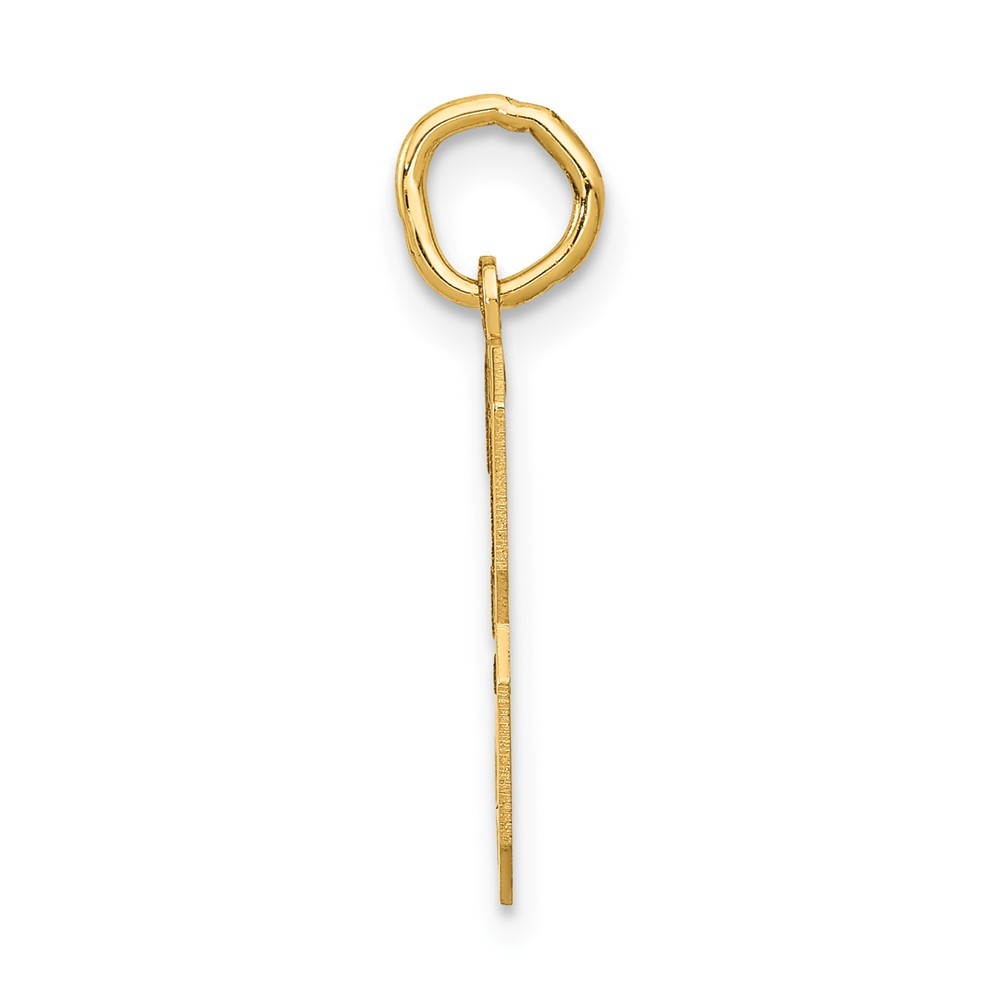 10k Yellow Gold Medium Satin Number 3 Charm Pendant 0.27g
