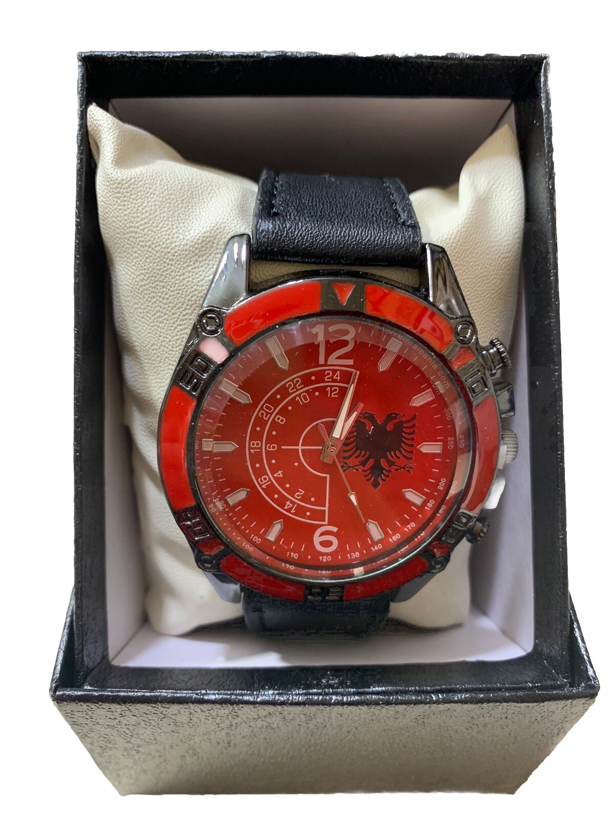 NEW ALBANIA KOSOVA WRISTWATCH-ALBANIA EAGLE FLAG-UNISEX WATCH-BATTERY-SOUVENIR