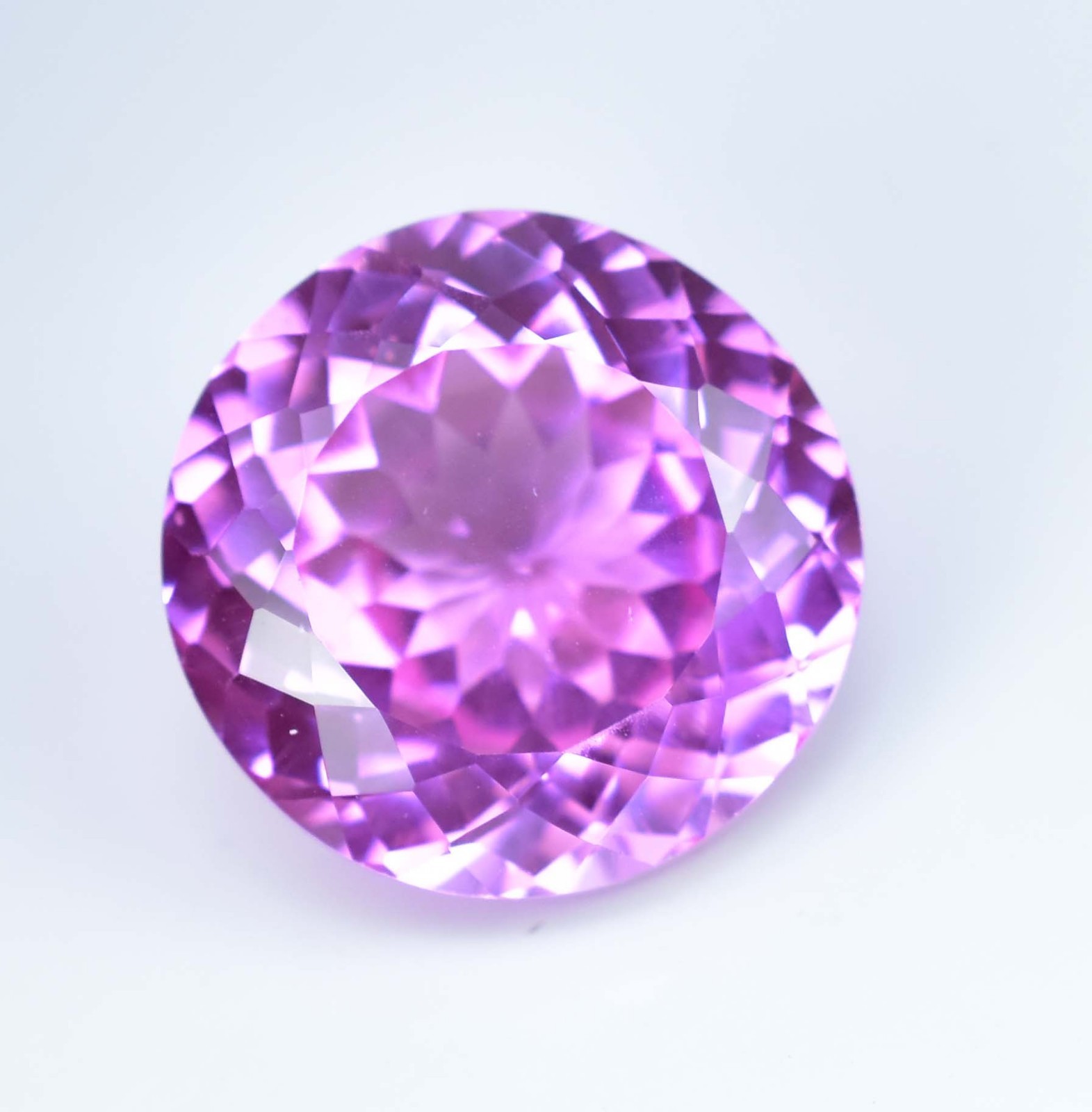 20.00 Ct Natural Pink Morganite Flawless AGL Certified Round Cut Loose Gemstone