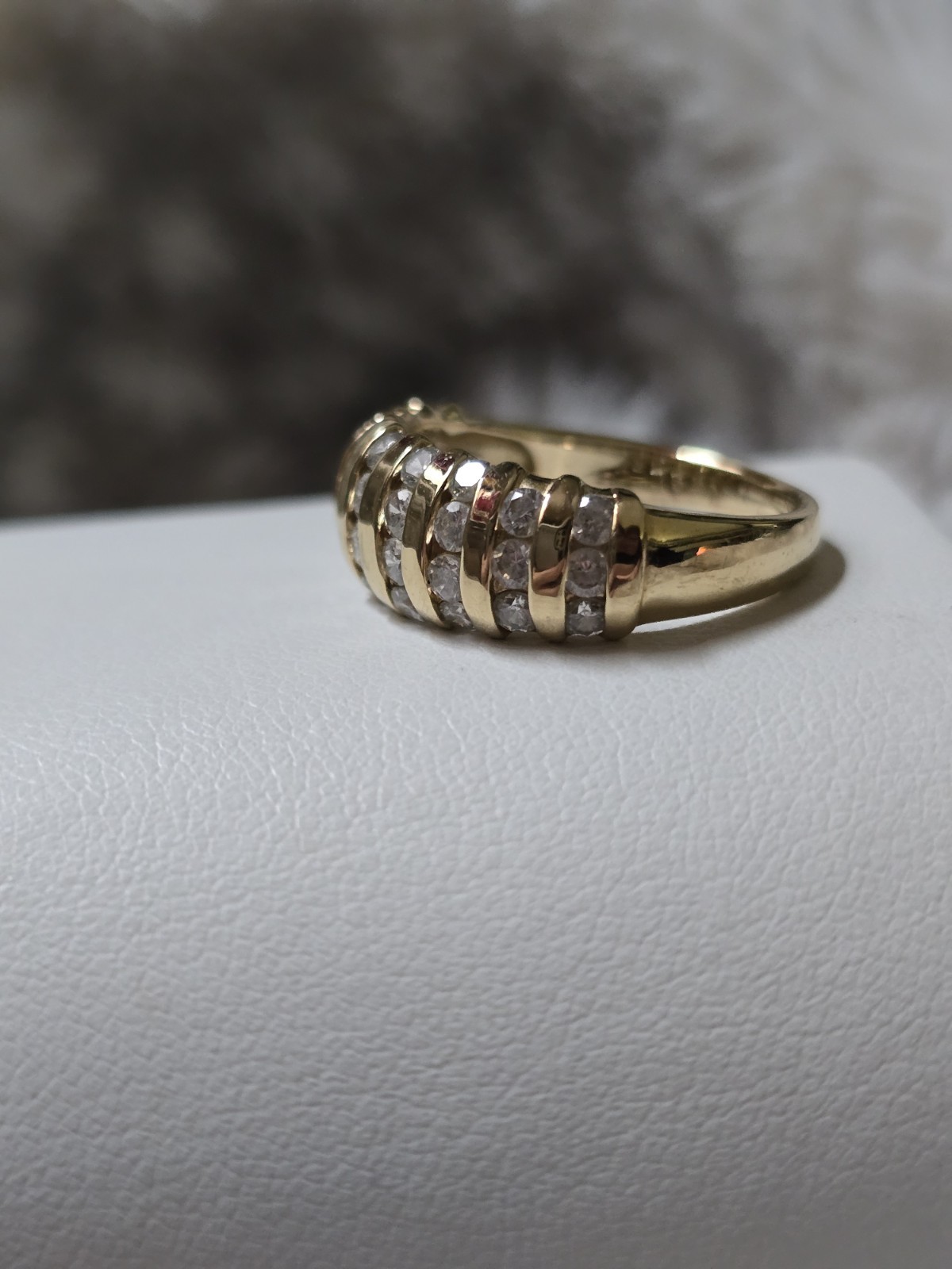 Ross Simons 18k Yellow gold Sterling silver channel Wedding Band Ring