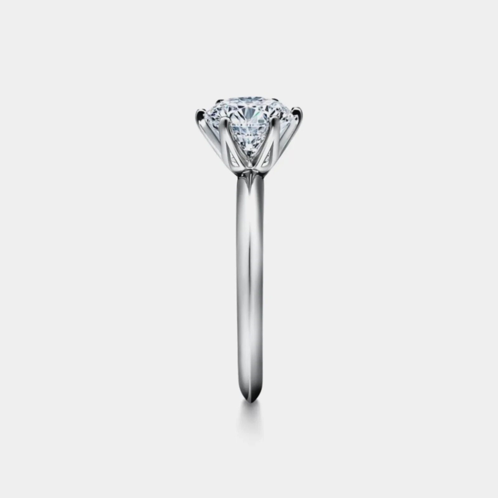 Six-Prong Solitaire Moissanite Engagement Ring in 925 Sterling Silver