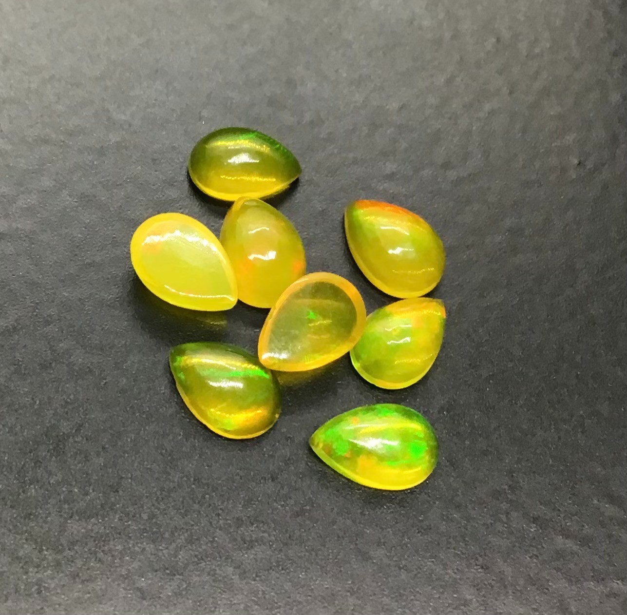 Ethiopian Yellow Opal AAA Natural Pear Flat Back Loose Gemstone For All Jewelry