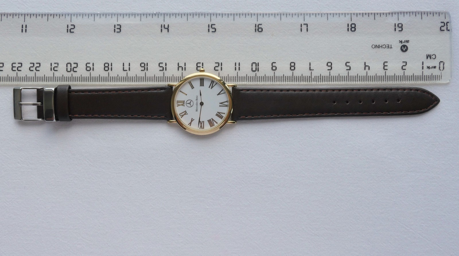 Mercedes Benz Classic Car Accessory 18k Gold Plated Swiss Made Luxury Watch