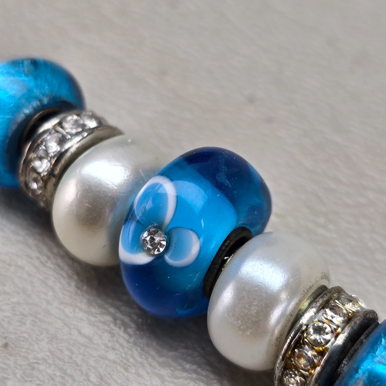 Bella Perlina Bracelet Rhinestones Blue Iridescent NEW