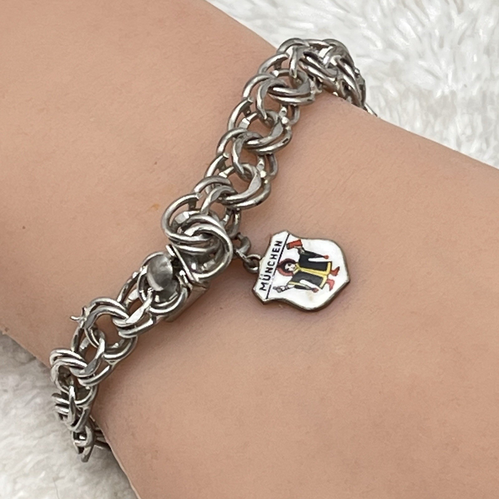 Vintage Sterling Silver Bracelet Munchen Charm 20 Grams Fits 7″ Wrist