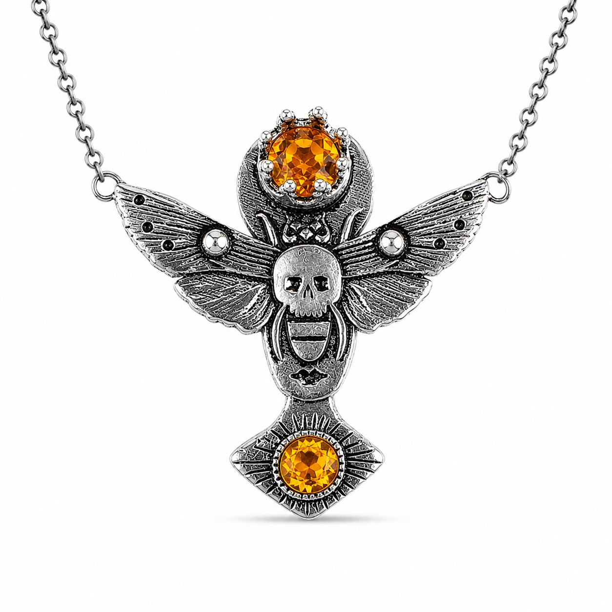 Birthday Gift For Her Natural Citrine Gemstone Pendant Vintage 925 Silver
