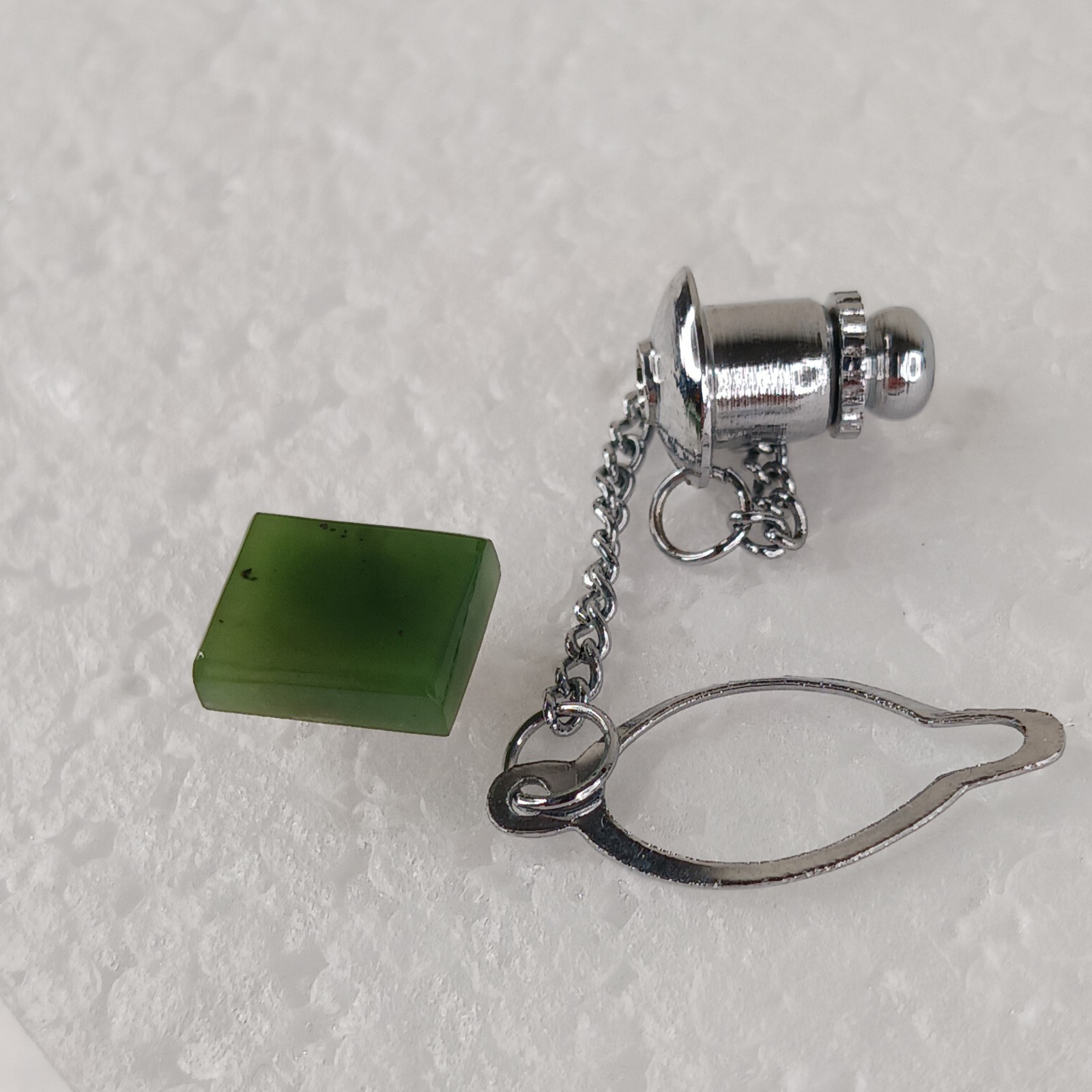 Tie Tack Pin Vintage Natural Polished Jade Classic Elegance Men’s Accessory